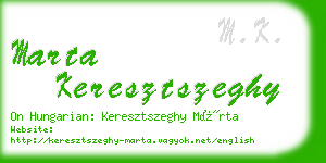 marta keresztszeghy business card